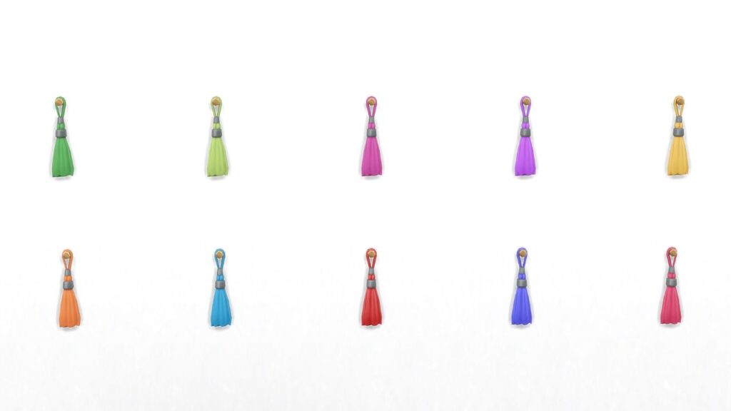 A screenshot from The Sims 4 showing the tassel collection on a white background
