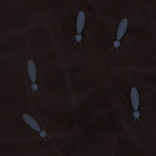 A screenshot from The Sims 4 showing five termites