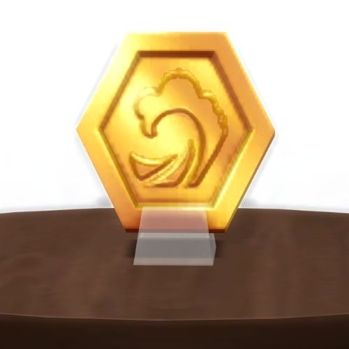 A screenshot from The Sims 4 showing a brown table with The Eyes of Sulani in gold