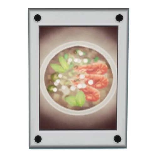 A screenshot from The Sims 4 showing the tiger shrimp food print