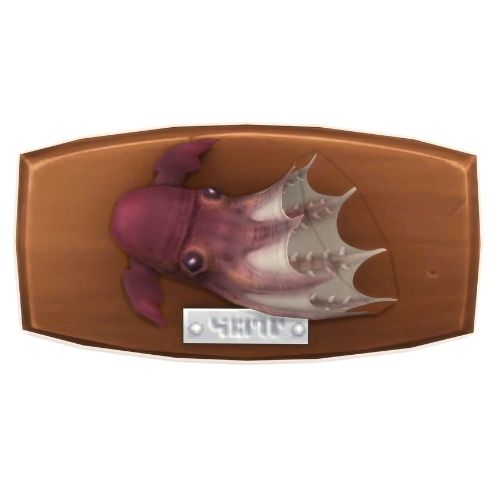 A screenshot from The Sims 4 showing a vampire squid mounted