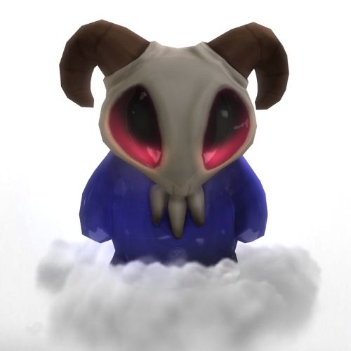 A screenshot from The Sims 4 showing the veild familiar flying with a cloud around their feet