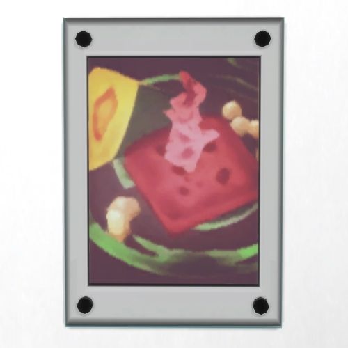 A screenshot from The Sims 4 showing the honeyed world fruit charcuterie print