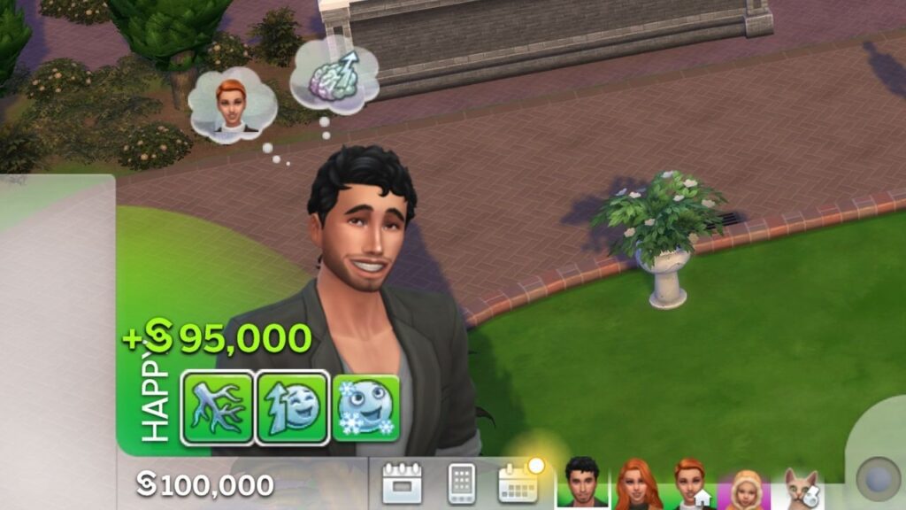 A screenshot from THe Sims 4 showing the effect of using a money cheat 