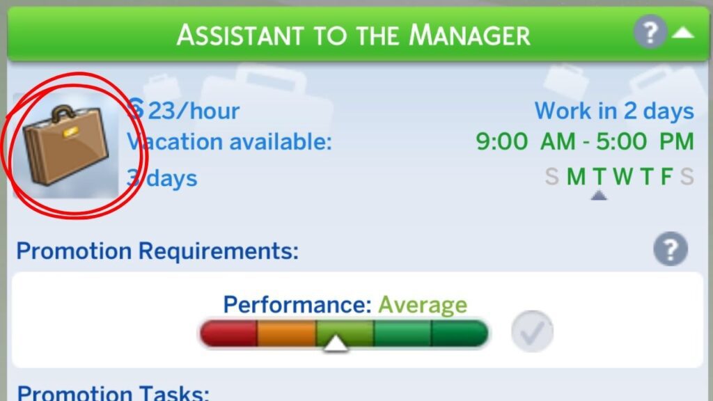 A screenshot from The Sims 4 showing where to click to cheat careers withUI Cheats