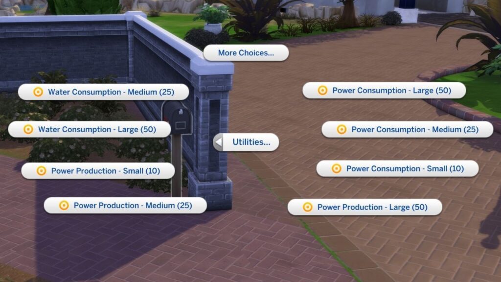 A screenshot from The Sims 4 showing how to cheat utilities to save money 